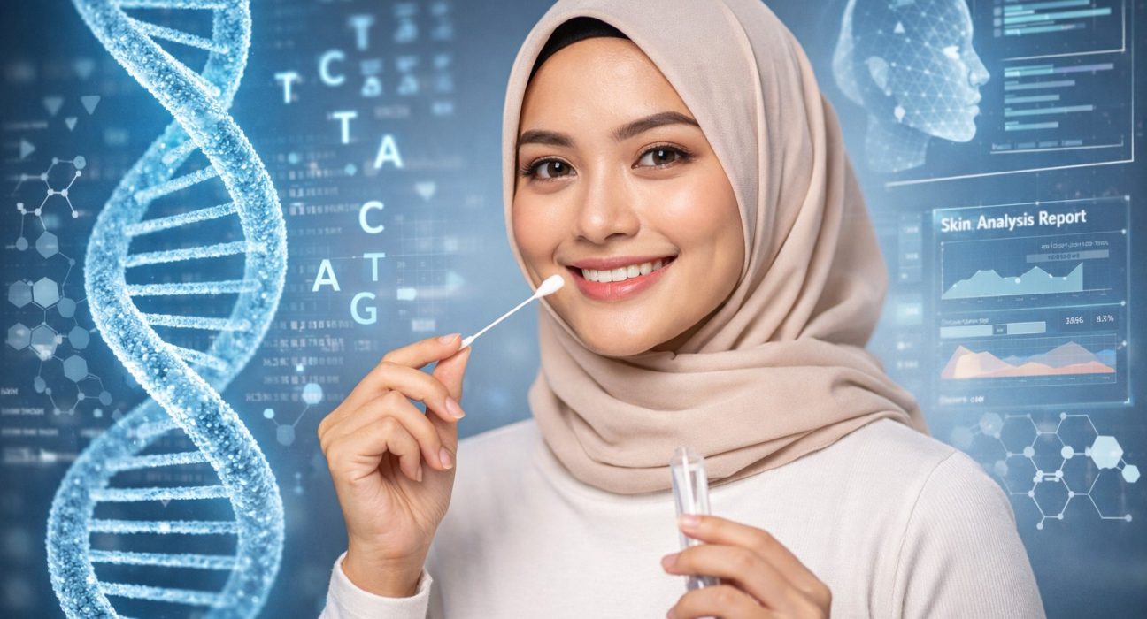 Ilustrasi analisis DNA untuk perawatan kulit personal