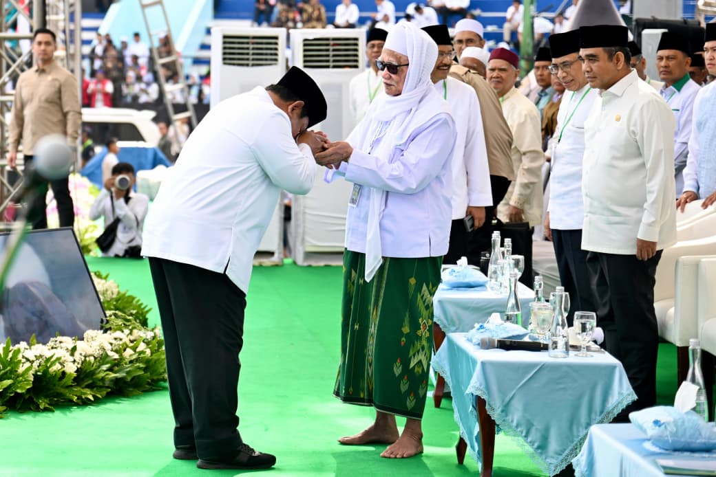 Presiden Prabowo Subianto menyampaikan sambutan pada Mujahadah Kubro Satu Abad NU dan menegaskan komitmen menegakkan keadilan serta memakmurkan rakyat.