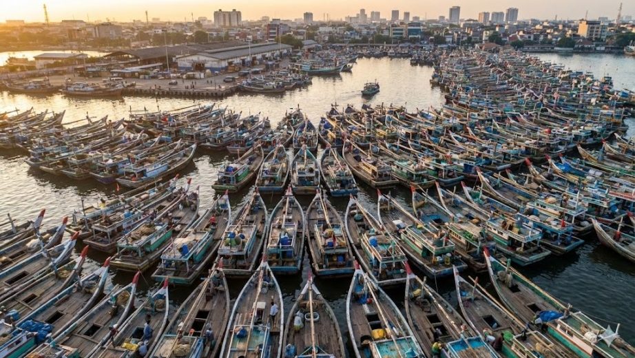 Ribuan Kapal Nelayan Menumpuk di Muara Angke