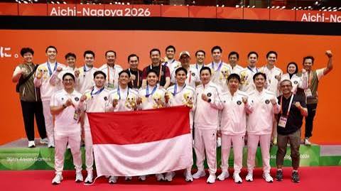 Indonesia berhasil merebut emas beregu putra Asian Games. (Doc.Arsip PBSI)