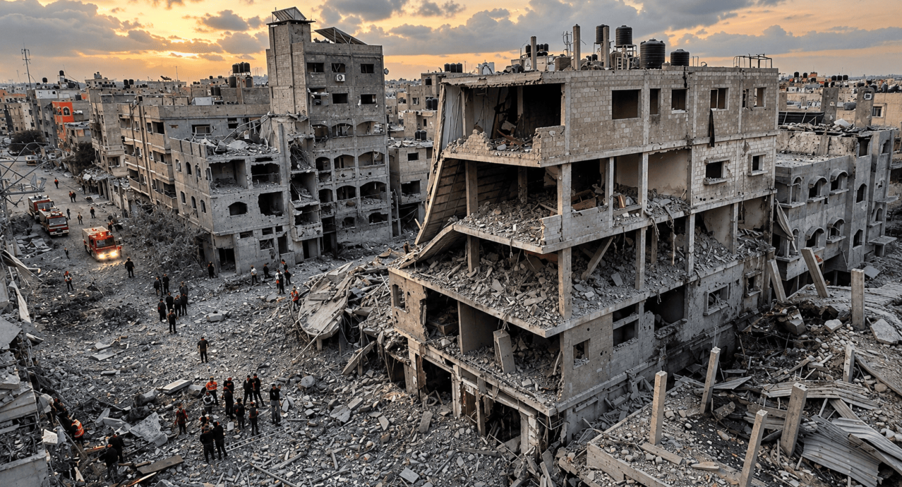 Situasi Jalur Gaza setelah satu tahun gencatan senjata ketika militer Israel masih menguasai sebagian besar wilayah tersebut.