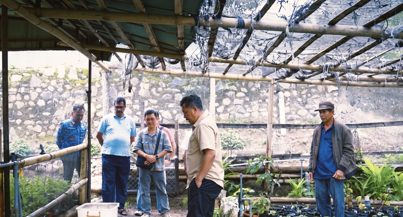 Bupati Kerinci Monadi meninjau tanaman nilam milik petani di Kabupaten Kerinci