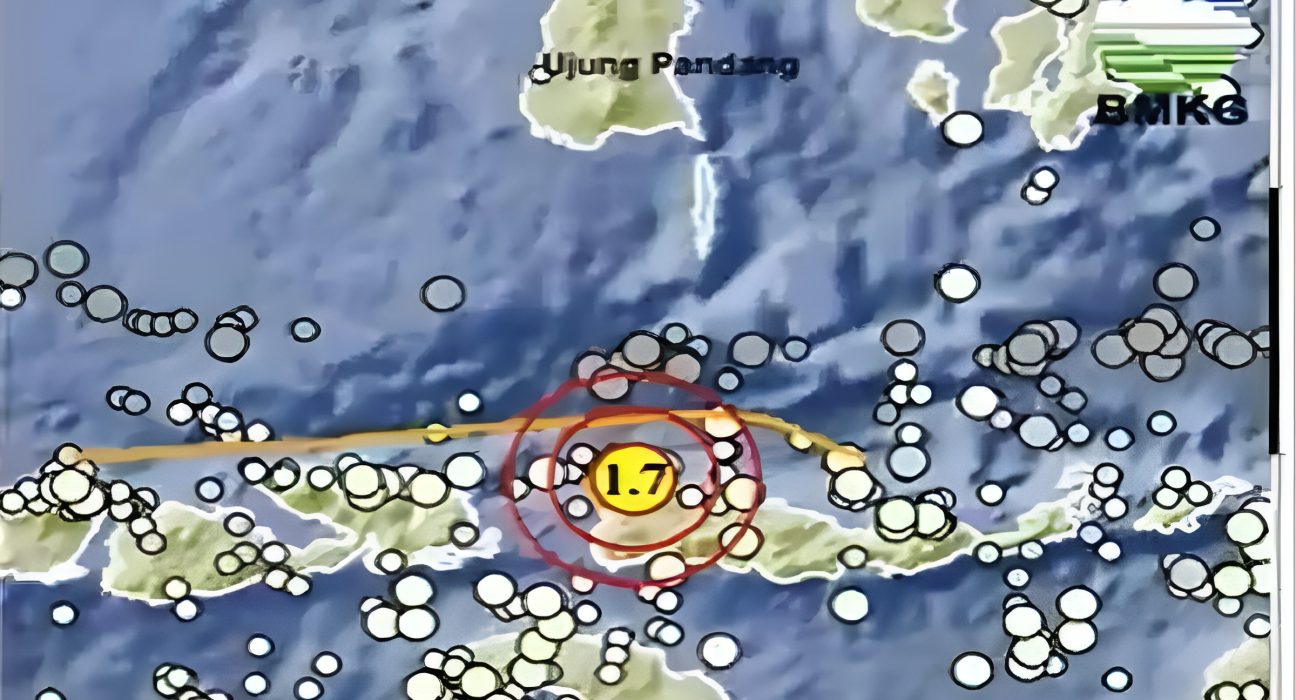 Ilustrasi aktivitas gempa bumi di wilayah laut barat laut Labuan Bajo, Nusa Tenggara Timur, pada 26 Oktober 2026.